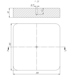 Балласт 300*300*60 12 кгз отвором